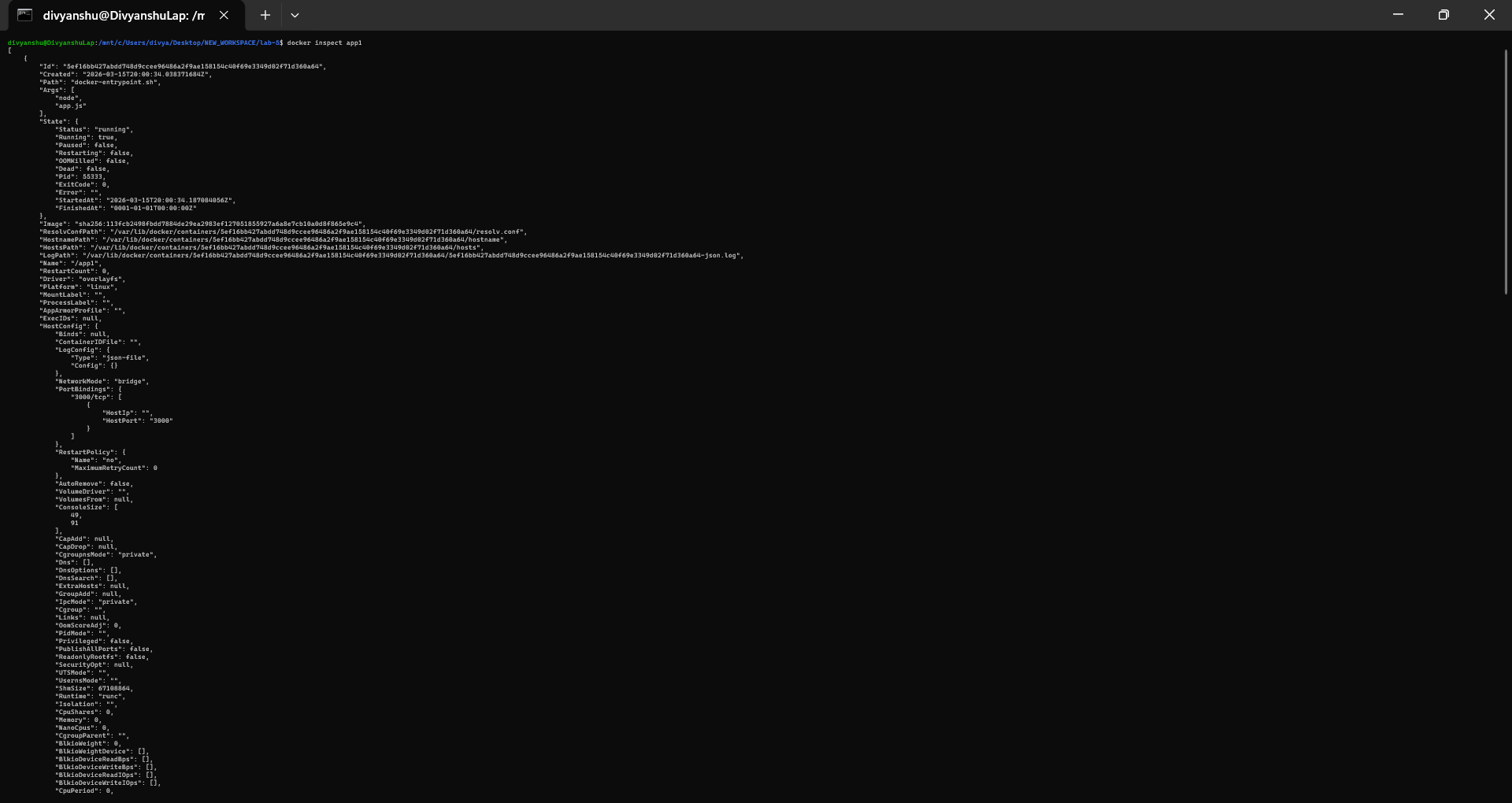 docker inspect(formatted)