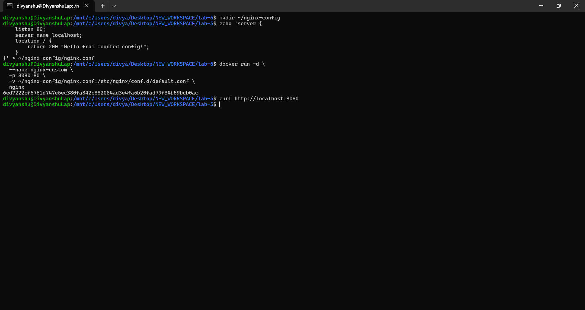 server from bind volume