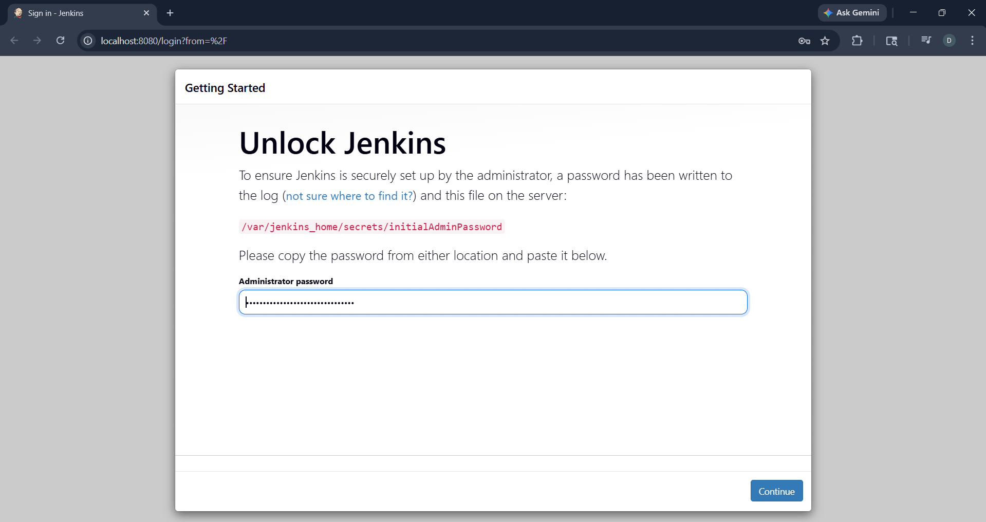 unlock jenkins