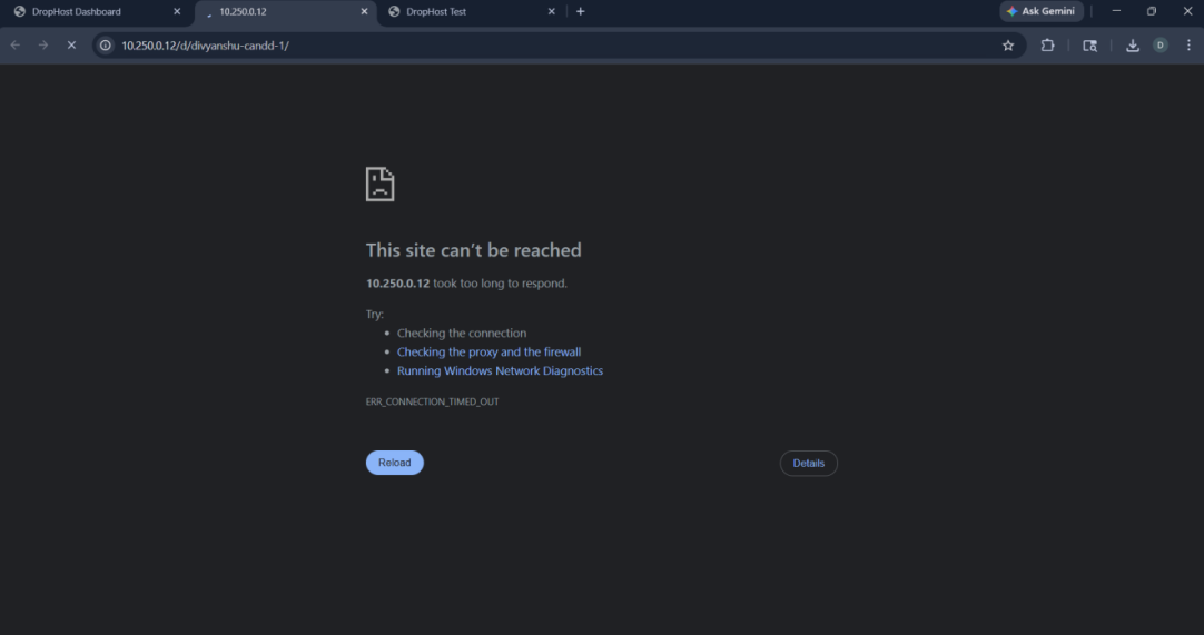 Macvlan host isolation — ERR_CONNECTION_TIMED_OUT